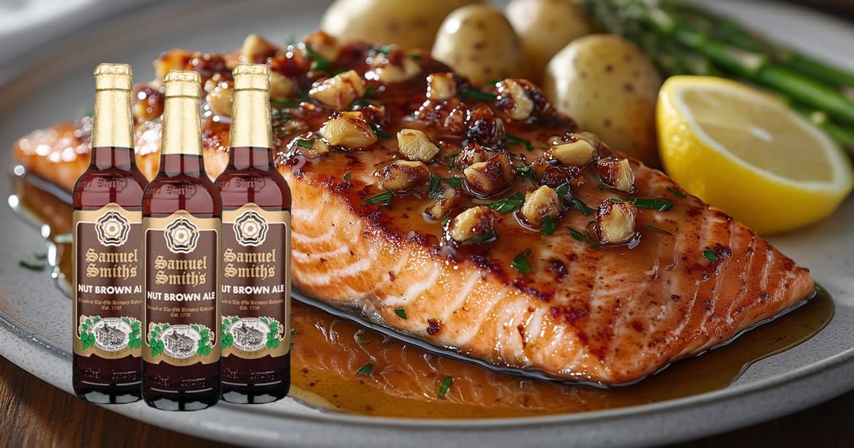 Samuel Smith´s Nut Brown Ale con Salmón a la parrilla